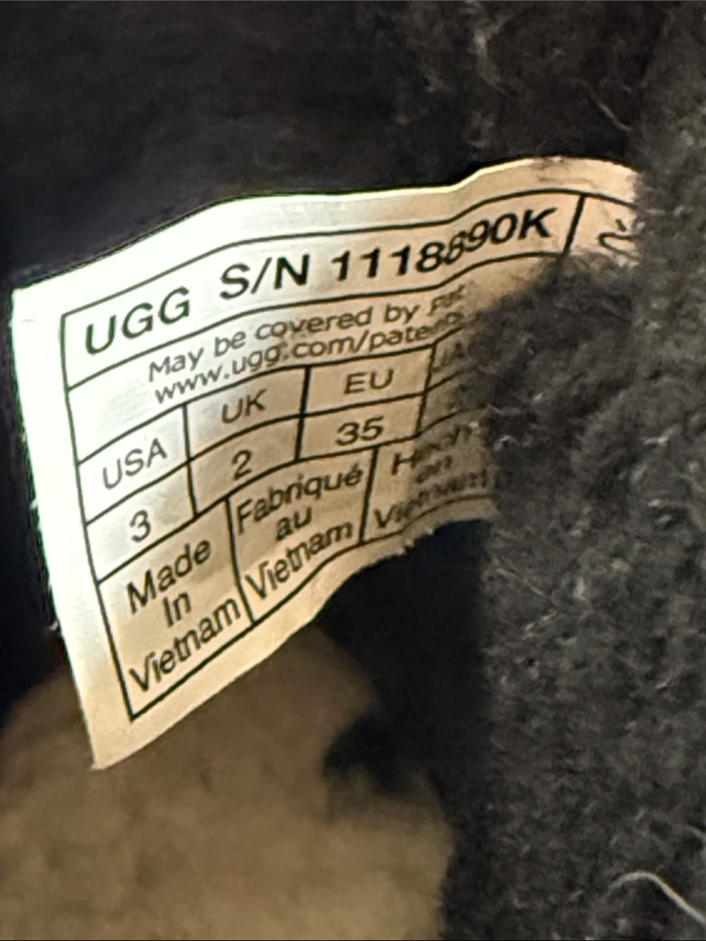 UGG Jona Suede Kids Shearling Boots Black color Size 3